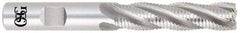 OSG - 1/2" Diam, Fine Pitch, 2" LOC, 4 Flute Cobalt Roughing Square End Mill - Uncoated, 4" OAL, 1/2" Shank Diam, Single End, Centercutting, 30° Helix - USA Tool & Supply