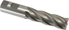 OSG - 1" Diam, Fine Pitch, 3" LOC, 5 Flute Cobalt Roughing Square End Mill - Uncoated, 5-1/4" OAL, 1" Shank Diam, Single End, Centercutting, 30° Helix - USA Tool & Supply