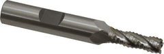 OSG - 1/4" Diam, Coarse Pitch, 3/4" LOC, 4 Flute Cobalt Roughing Square End Mill - Uncoated, 2-1/2" OAL, 3/8" Shank Diam, Single End, 30° Helix - USA Tool & Supply
