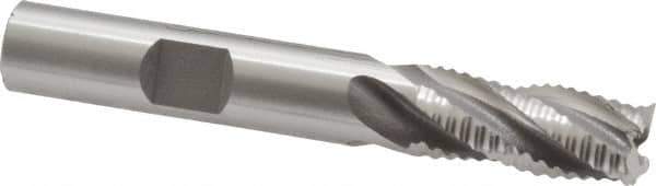 OSG - 3/8" Diam, Coarse Pitch, 7/8" LOC, 4 Flute Cobalt Roughing Square End Mill - Uncoated, 2-5/8" OAL, 3/8" Shank Diam, Single End, 30° Helix - USA Tool & Supply
