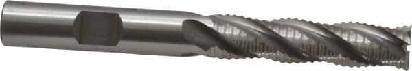 OSG - 3/8" Diam, Coarse Pitch, 1-1/2" LOC, 4 Flute Cobalt Roughing Square End Mill - Uncoated, 3-1/4" OAL, 3/8" Shank Diam, Single End, 30° Helix - USA Tool & Supply