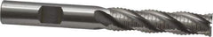 OSG - 3/8" Diam, Coarse Pitch, 1-1/2" LOC, 4 Flute Cobalt Roughing Square End Mill - Uncoated, 3-1/4" OAL, 3/8" Shank Diam, Single End, 30° Helix - USA Tool & Supply