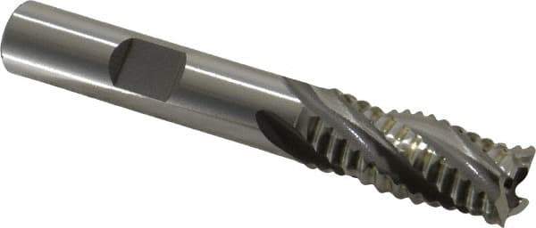 OSG - 7/16" Diam, Coarse Pitch, 1" LOC, 4 Flute Cobalt Roughing Square End Mill - Uncoated, 2-11/16" OAL, 3/8" Shank Diam, Single End, 30° Helix - USA Tool & Supply