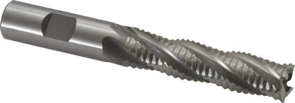 OSG - 5/8" Diam, Coarse Pitch, 2-1/2" LOC, 4 Flute Cobalt Roughing Square End Mill - Uncoated, 4-5/8" OAL, 5/8" Shank Diam, Single End, 30° Helix - USA Tool & Supply