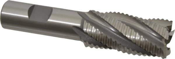 OSG - 1" Diam, Coarse Pitch, 2" LOC, 5 Flute Cobalt Roughing Square End Mill - Uncoated, 4-1/4" OAL, 3/4" Shank Diam, Single End, 30° Helix - USA Tool & Supply