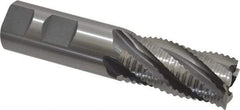 OSG - 1" Diam, Coarse Pitch, 2" LOC, 5 Flute Cobalt Roughing Square End Mill - Uncoated, 4-1/2" OAL, 1" Shank Diam, Single End, 30° Helix - USA Tool & Supply