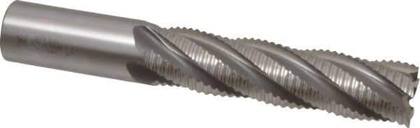 OSG - 1" Diam, Coarse Pitch, 4" LOC, 5 Flute Cobalt Roughing Square End Mill - Uncoated, 6-1/2" OAL, 1" Shank Diam, Single End, 30° Helix - USA Tool & Supply