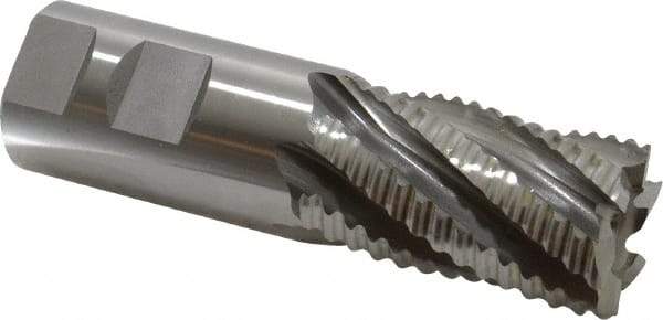 OSG - 1-1/4" Diam, Coarse Pitch, 2" LOC, 6 Flute Cobalt Roughing Square End Mill - Uncoated, 4-1/2" OAL, 1-1/4" Shank Diam, Single End, 30° Helix - USA Tool & Supply