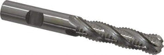 OSG - 1/2" Diam, Coarse Pitch, 2" LOC, 4 Flute Cobalt Roughing Ball End Mill - Uncoated, 4" OAL, 1/2" Shank Diam, Single End, Centercutting, 30° Helix - USA Tool & Supply