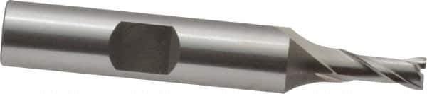 OSG - 3/16", 7/16" LOC, 3/8" Shank Diam, 2-5/16" OAL, 2 Flute, Cobalt Square End Mill - Single End, Uncoated, Spiral Flute, 30° Helix, Centercutting, Right Hand Cut, Right Hand Flute, Series 520 - USA Tool & Supply