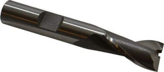 OSG - 7/16", 13/16" LOC, 3/8" Shank Diam, 2-1/2" OAL, 2 Flute, Cobalt Square End Mill - Single End, Uncoated, Spiral Flute, 30° Helix, Centercutting, Right Hand Cut, Right Hand Flute, Series 520 - USA Tool & Supply