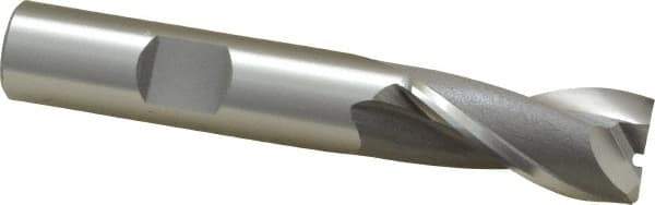 OSG - 9/16", 1-1/8" LOC, 1/2" Shank Diam, 3-1/8" OAL, 2 Flute, Cobalt Square End Mill - Single End, Uncoated, Spiral Flute, 30° Helix, Centercutting, Right Hand Cut, Right Hand Flute, Series 520 - USA Tool & Supply