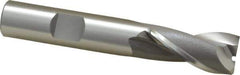OSG - 9/16", 1-1/8" LOC, 1/2" Shank Diam, 3-1/8" OAL, 2 Flute, Cobalt Square End Mill - Single End, Uncoated, Spiral Flute, 30° Helix, Centercutting, Right Hand Cut, Right Hand Flute, Series 520 - USA Tool & Supply
