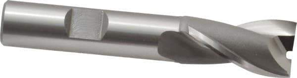 OSG - 5/8", 1-1/8" LOC, 1/2" Shank Diam, 3-1/8" OAL, 2 Flute, Cobalt Square End Mill - Single End, Uncoated, Spiral Flute, 30° Helix, Centercutting, Right Hand Cut, Right Hand Flute, Series 520 - USA Tool & Supply