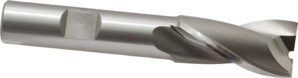 OSG - 21/32", 1-5/16" LOC, 1/2" Shank Diam, 3-5/16" OAL, 2 Flute, Cobalt Square End Mill - Single End, Uncoated, Spiral Flute, 30° Helix, Centercutting, Right Hand Cut, Right Hand Flute, Series 520 - USA Tool & Supply