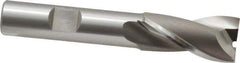 OSG - 21/32", 1-5/16" LOC, 1/2" Shank Diam, 3-5/16" OAL, 2 Flute, Cobalt Square End Mill - Single End, Uncoated, Spiral Flute, 30° Helix, Centercutting, Right Hand Cut, Right Hand Flute, Series 520 - USA Tool & Supply