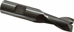 OSG - 5/8", 1-5/16" LOC, 5/8" Shank Diam, 3-7/16" OAL, 2 Flute, Cobalt Square End Mill - Single End, Uncoated, Spiral Flute, 30° Helix, Centercutting, Right Hand Cut, Right Hand Flute, Series 520 - USA Tool & Supply