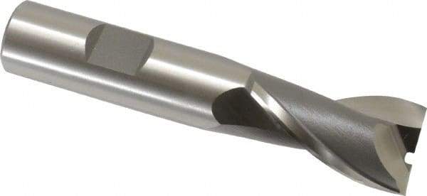 OSG - 3/4", 1-5/16" LOC, 5/8" Shank Diam, 3-7/16" OAL, 2 Flute, Cobalt Square End Mill - Single End, Uncoated, Spiral Flute, 30° Helix, Centercutting, Right Hand Cut, Right Hand Flute, Series 520 - USA Tool & Supply