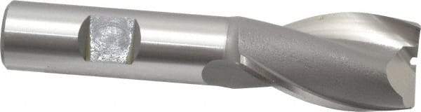 OSG - 7/8", 1-1/2" LOC, 5/8" Shank Diam, 3-5/8" OAL, 2 Flute, Cobalt Square End Mill - Single End, Uncoated, Spiral Flute, 30° Helix, Centercutting, Right Hand Cut, Right Hand Flute, Series 520 - USA Tool & Supply