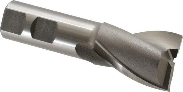 OSG - 1-1/4", 1-5/8" LOC, 7/8" Shank Diam, 3-7/8" OAL, 2 Flute, Cobalt Square End Mill - Single End, Uncoated, Spiral Flute, 30° Helix, Centercutting, Right Hand Cut, Right Hand Flute, Series 520 - USA Tool & Supply