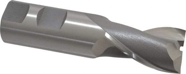 OSG - 1", 1-5/8" LOC, 1" Shank Diam, 4-1/8" OAL, 2 Flute, Cobalt Square End Mill - Single End, Uncoated, Spiral Flute, 30° Helix, Centercutting, Right Hand Cut, Right Hand Flute, Series 520 - USA Tool & Supply