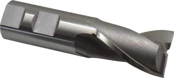 OSG - 1-1/8", 1-5/8" LOC, 1" Shank Diam, 4-1/8" OAL, 2 Flute, Cobalt Square End Mill - Single End, Uncoated, Spiral Flute, 30° Helix, Centercutting, Right Hand Cut, Right Hand Flute, Series 520 - USA Tool & Supply