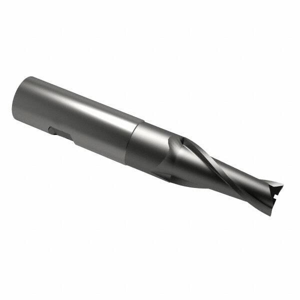 OSG - 5/8", 1-3/8" LOC, 5/8" Shank Diam, 4-5/8" OAL, 2 Flute, Cobalt Square End Mill - Single End, Uncoated, Spiral Flute, 30° Helix, Centercutting, Right Hand Cut, Right Hand Flute, Series 527 - USA Tool & Supply