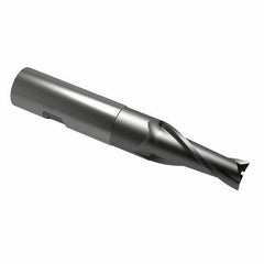 OSG - 5/8", 1-3/8" LOC, 5/8" Shank Diam, 4-5/8" OAL, 2 Flute, Cobalt Square End Mill - Single End, Uncoated, Spiral Flute, 30° Helix, Centercutting, Right Hand Cut, Right Hand Flute, Series 527 - USA Tool & Supply