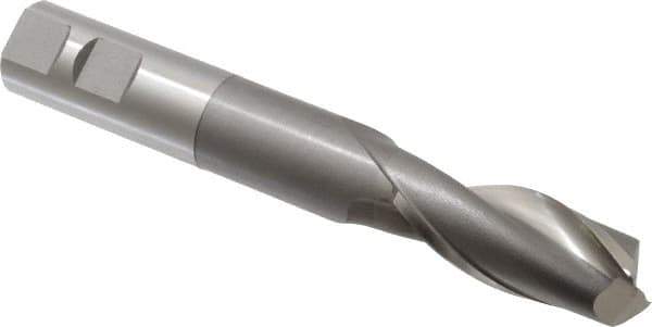 OSG - 7/8", 2" LOC, 7/8" Shank Diam, 6" OAL, 2 Flute, Cobalt Square End Mill - Single End, Uncoated, Spiral Flute, 30° Helix, Centercutting, Right Hand Cut, Right Hand Flute, Series 527 - USA Tool & Supply