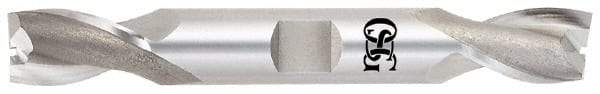 OSG - 7/8", 1-9/16" LOC, 7/8" Shank Diam, 5-1/2" OAL, 2 Flute, Cobalt Square End Mill - Double End, Uncoated, Spiral Flute, 30° Helix, Centercutting, Right Hand Cut, Right Hand Flute, Series 522 - USA Tool & Supply