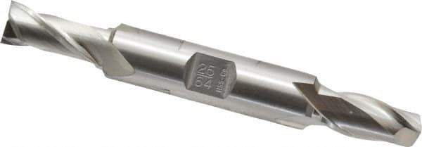 OSG - 25/64", 13/16" LOC, 1/2" Shank Diam, 3-3/4" OAL, 2 Flute, Cobalt Square End Mill - Double End, Uncoated, Spiral Flute, 30° Helix, Centercutting, Right Hand Cut, Right Hand Flute, Series 522 - USA Tool & Supply