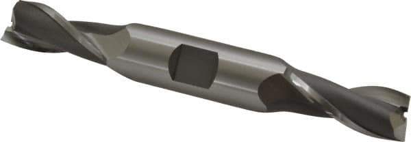 OSG - 17/32", 1-1/8" LOC, 5/8" Shank Diam, 4-1/2" OAL, 2 Flute, Cobalt Square End Mill - Double End, Uncoated, Spiral Flute, 30° Helix, Centercutting, Right Hand Cut, Right Hand Flute, Series 522 - USA Tool & Supply