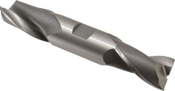OSG - 1", 1-5/8" LOC, 1" Shank Diam, 5-7/8" OAL, 2 Flute, Cobalt Square End Mill - Double End, Uncoated, Spiral Flute, 30° Helix, Centercutting, Right Hand Cut, Right Hand Flute, Series 522 - USA Tool & Supply