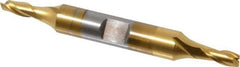 OSG - 3/16", 7/16" LOC, 3/8" Shank Diam, 3-1/8" OAL, 2 Flute, Cobalt Square End Mill - Double End, TiN Finish, Spiral Flute, 30° Helix, Centercutting, Right Hand Cut, Right Hand Flute, Series 522 - USA Tool & Supply
