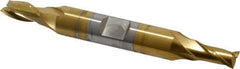 OSG - 1/4", 1/2" LOC, 3/8" Shank Diam, 3-1/8" OAL, 2 Flute, Cobalt Square End Mill - Double End, TiN Finish, Spiral Flute, 30° Helix, Centercutting, Right Hand Cut, Right Hand Flute, Series 522 - USA Tool & Supply