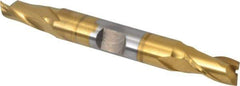 OSG - 5/16", 9/16" LOC, 3/8" Shank Diam, 3-1/8" OAL, 2 Flute, Cobalt Square End Mill - Double End, TiN Finish, Spiral Flute, 30° Helix, Centercutting, Right Hand Cut, Right Hand Flute, Series 522 - USA Tool & Supply