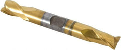 OSG - 3/8", 9/16" LOC, 3/8" Shank Diam, 3-1/8" OAL, 2 Flute, Cobalt Square End Mill - Double End, TiN Finish, Spiral Flute, 30° Helix, Centercutting, Right Hand Cut, Right Hand Flute, Series 522 - USA Tool & Supply