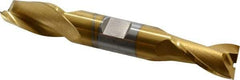 OSG - 5/8", 1-1/8" LOC, 5/8" Shank Diam, 4-1/2" OAL, 2 Flute, Cobalt Square End Mill - Double End, TiN Finish, Spiral Flute, 30° Helix, Centercutting, Right Hand Cut, Right Hand Flute, Series 522 - USA Tool & Supply