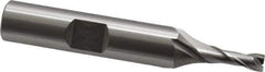 OSG - 4mm, 7/16" LOC, 3/8" Shank Diam, 2-5/16" OAL, 2 Flute, Cobalt Square End Mill - Single End, Uncoated, Spiral Flute, 30° Helix, Centercutting, Right Hand Cut, Right Hand Flute, Series 580 - USA Tool & Supply