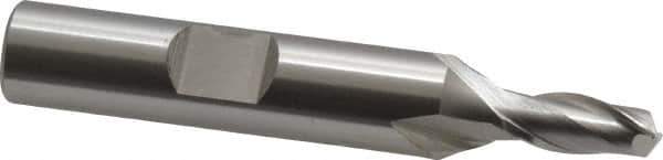 OSG - 5.5mm, 1/2" LOC, 3/8" Shank Diam, 2-5/16" OAL, 2 Flute, Cobalt Square End Mill - Single End, Uncoated, Spiral Flute, 30° Helix, Centercutting, Right Hand Cut, Right Hand Flute, Series 580 - USA Tool & Supply
