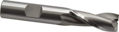 OSG - 13mm, 1-1/8" LOC, 1/2" Shank Diam, 3-1/8" OAL, 2 Flute, Cobalt Square End Mill - Single End, Uncoated, Spiral Flute, 30° Helix, Centercutting, Right Hand Cut, Right Hand Flute, Series 580 - USA Tool & Supply