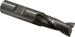 OSG - 16mm, 1-5/16" LOC, 5/8" Shank Diam, 3-7/16" OAL, 2 Flute, Cobalt Square End Mill - Single End, Uncoated, Spiral Flute, 30° Helix, Centercutting, Right Hand Cut, Right Hand Flute, Series 580 - USA Tool & Supply
