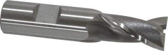 OSG - 19mm, 1-5/16" LOC, 3/4" Shank Diam, 3-9/16" OAL, 2 Flute, Cobalt Square End Mill - Single End, Uncoated, Spiral Flute, 30° Helix, Centercutting, Right Hand Cut, Right Hand Flute, Series 580 - USA Tool & Supply