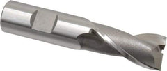 OSG - 20mm, 1-1/2" LOC, 3/4" Shank Diam, 3-3/4" OAL, 2 Flute, Cobalt Square End Mill - Single End, Uncoated, Spiral Flute, 30° Helix, Centercutting, Right Hand Cut, Right Hand Flute, Series 580 - USA Tool & Supply