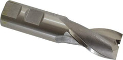 OSG - 23mm, 1-1/2" LOC, 7/8" Shank Diam, 3-3/4" OAL, 2 Flute, Cobalt Square End Mill - Single End, Uncoated, Spiral Flute, 30° Helix, Centercutting, Right Hand Cut, Right Hand Flute, Series 580 - USA Tool & Supply