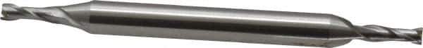 OSG - 2.5mm, 9/32" LOC, 3/16" Shank Diam, 2-1/4" OAL, 2 Flute, Cobalt Square End Mill - Double End, Uncoated, Spiral Flute, 30° Helix, Centercutting, Right Hand Cut, Right Hand Flute, Series 582 - USA Tool & Supply