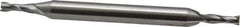 OSG - 2.5mm, 9/32" LOC, 3/16" Shank Diam, 2-1/4" OAL, 2 Flute, Cobalt Square End Mill - Double End, Uncoated, Spiral Flute, 30° Helix, Centercutting, Right Hand Cut, Right Hand Flute, Series 582 - USA Tool & Supply