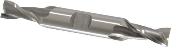 OSG - 10.5mm, 13/16" LOC, 1/2" Shank Diam, 3-3/4" OAL, 2 Flute, Cobalt Square End Mill - Double End, Uncoated, Spiral Flute, 30° Helix, Centercutting, Right Hand Cut, Right Hand Flute, Series 582 - USA Tool & Supply