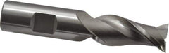 OSG - 3/4", 1-5/8" LOC, 3/4" Shank Diam, 3-7/8" OAL, 2 Flute, Cobalt Square End Mill - Single End, Uncoated, Spiral Flute, 45° Helix, Centercutting, Right Hand Cut, Right Hand Flute, Series 530 - USA Tool & Supply
