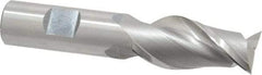 OSG - 7/8", 1-7/8" LOC, 3/4" Shank Diam, 4-1/8" OAL, 2 Flute, Cobalt Square End Mill - Single End, Uncoated, Spiral Flute, 45° Helix, Centercutting, Right Hand Cut, Right Hand Flute, Series 530 - USA Tool & Supply